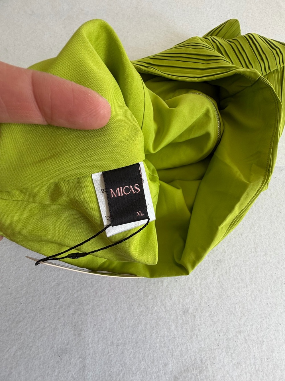 MICAS Lime Green Pleated Crop Top & Matching Skirt Set - Picture 5 of 13